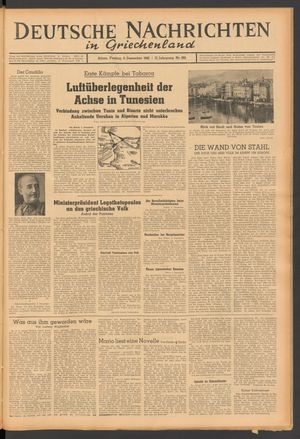 Deutsche Nachrichten in Griechenland vom 04.12.1942