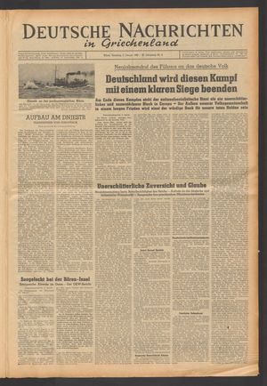 Deutsche Nachrichten in Griechenland vom 03.01.1943
