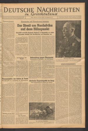 Deutsche Nachrichten in Griechenland vom 27.01.1943