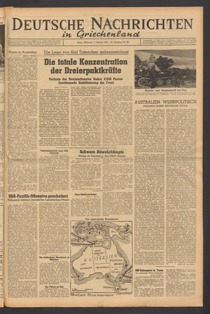 Deutsche Nachrichten in Griechenland vom 03.02.1943