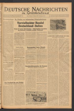 Deutsche Nachrichten in Griechenland vom 17.02.1943
