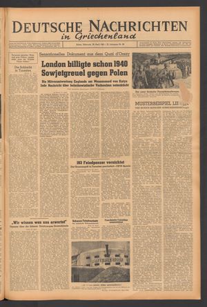 Deutsche Nachrichten in Griechenland vom 28.04.1943