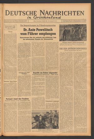 Deutsche Nachrichten in Griechenland vom 29.04.1943