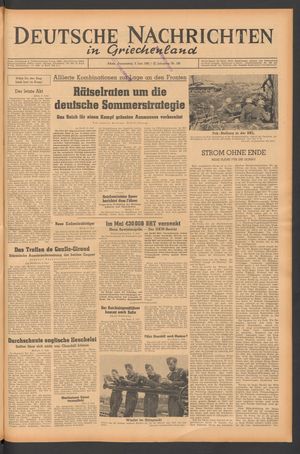 Deutsche Nachrichten in Griechenland vom 03.06.1943