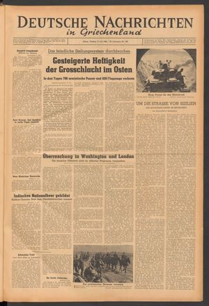 Deutsche Nachrichten in Griechenland vom 09.07.1943