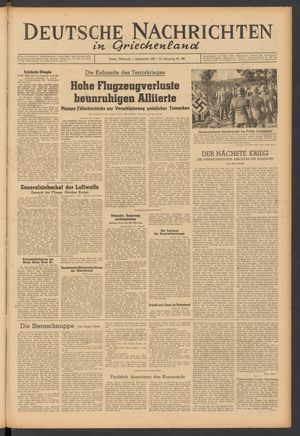 Deutsche Nachrichten in Griechenland vom 01.09.1943