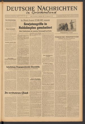 Deutsche Nachrichten in Griechenland vom 02.09.1943