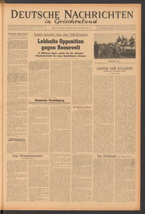 Deutsche Nachrichten in Griechenland vom 18.09.1943