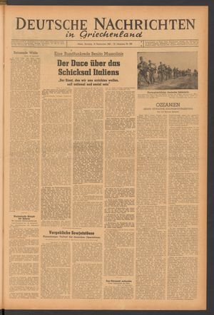 Deutsche Nachrichten in Griechenland vom 19.09.1943