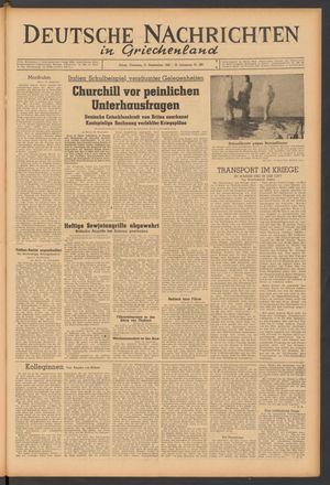 Deutsche Nachrichten in Griechenland vom 21.09.1943