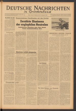 Deutsche Nachrichten in Griechenland vom 24.09.1943