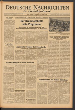 Deutsche Nachrichten in Griechenland vom 06.11.1943
