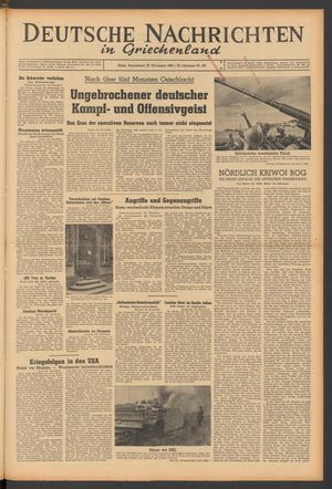 Deutsche Nachrichten in Griechenland vom 27.11.1943