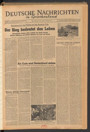 Deutsche Nachrichten in Griechenland vom 04.01.1944