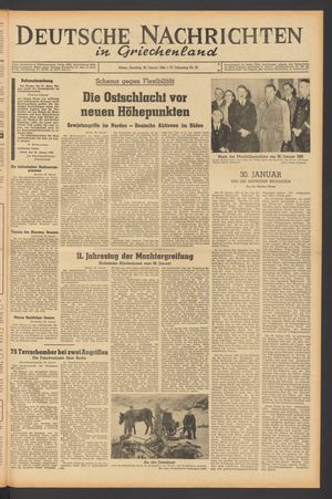 Deutsche Nachrichten in Griechenland vom 30.01.1944