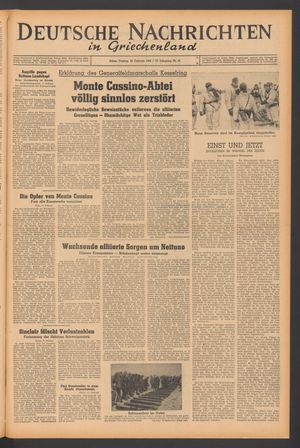 Deutsche Nachrichten in Griechenland vom 18.02.1944