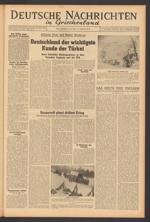 Deutsche Nachrichten in Griechenland vom 18.04.1944