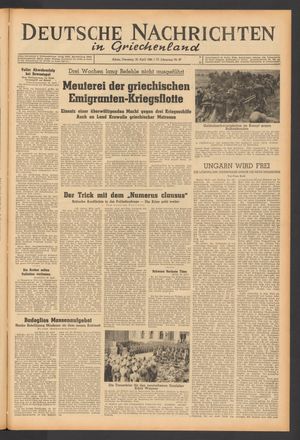Deutsche Nachrichten in Griechenland vom 25.04.1944