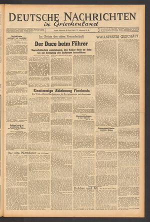 Deutsche Nachrichten in Griechenland vom 26.04.1944