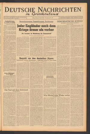 Deutsche Nachrichten in Griechenland vom 28.04.1944