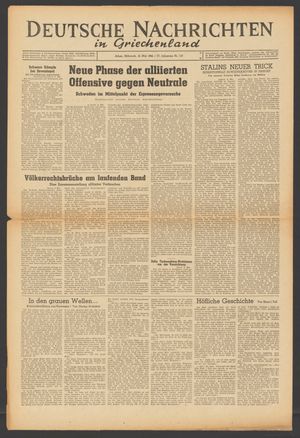 Deutsche Nachrichten in Griechenland vom 10.05.1944