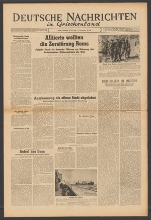 Deutsche Nachrichten in Griechenland vom 06.06.1944