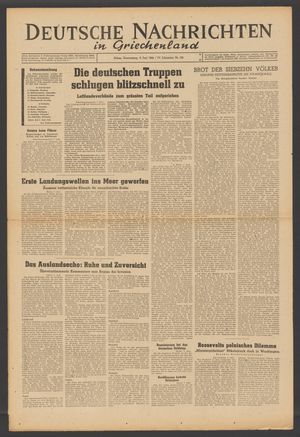 Deutsche Nachrichten in Griechenland vom 08.06.1944
