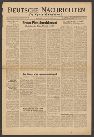 Deutsche Nachrichten in Griechenland vom 09.06.1944