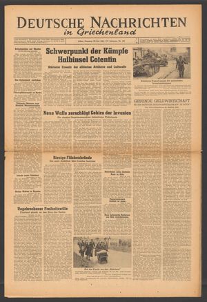Deutsche Nachrichten in Griechenland vom 20.06.1944
