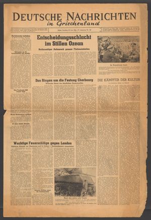 Deutsche Nachrichten in Griechenland vom 25.06.1944