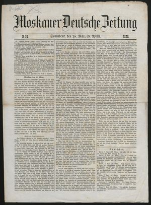 Moskauer deutsche Zeitung vom 09.04.1870