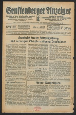 Senftenberger Anzeiger vom 01.07.1932