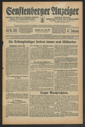 Senftenberger Anzeiger vom 02.07.1932