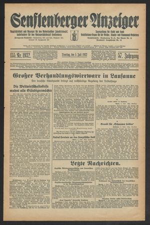 Senftenberger Anzeiger vom 05.07.1932