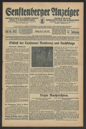 Senftenberger Anzeiger vom 11.07.1932