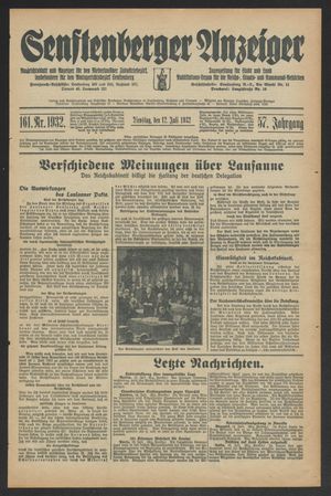 Senftenberger Anzeiger vom 12.07.1932