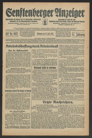 Senftenberger Anzeiger vom 13.07.1932