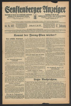 Senftenberger Anzeiger vom 15.07.1932