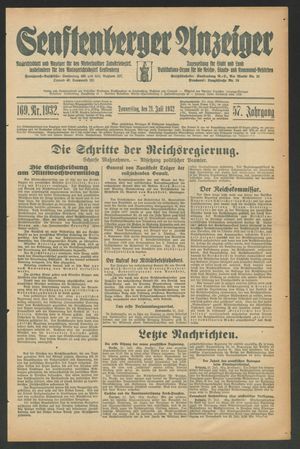 Senftenberger Anzeiger vom 21.07.1932