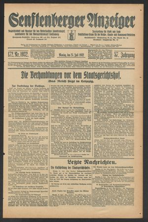 Senftenberger Anzeiger vom 25.07.1932