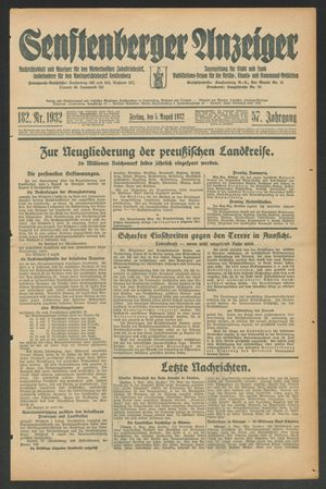 Senftenberger Anzeiger vom 05.08.1932