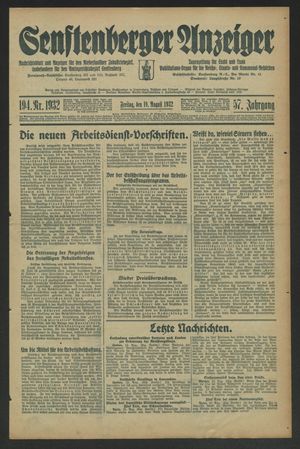Senftenberger Anzeiger vom 19.08.1932
