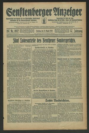 Senftenberger Anzeiger vom 23.08.1932