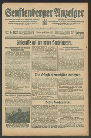 Senftenberger Anzeiger vom 04.10.1932