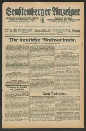 Senftenberger Anzeiger vom 10.10.1932