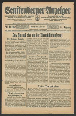 Senftenberger Anzeiger vom 19.10.1932
