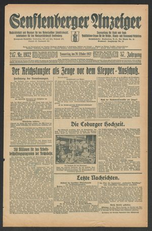 Senftenberger Anzeiger vom 20.10.1932
