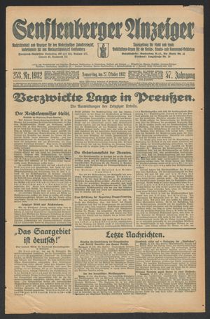 Senftenberger Anzeiger on Oct 27, 1932