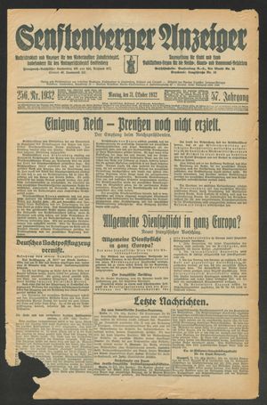 Senftenberger Anzeiger vom 31.10.1932