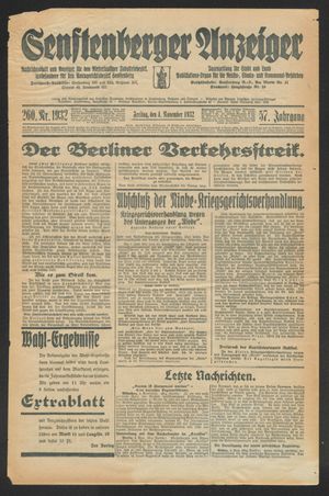 Senftenberger Anzeiger vom 04.11.1932